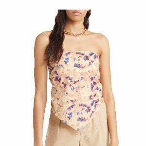 NWT Open Edit strapless tie back bandana top